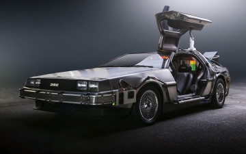 Картинка автомобили -unsort delorean передок делориан time machine back to the future машина времени назад в будущее dmc-12 фон дверь