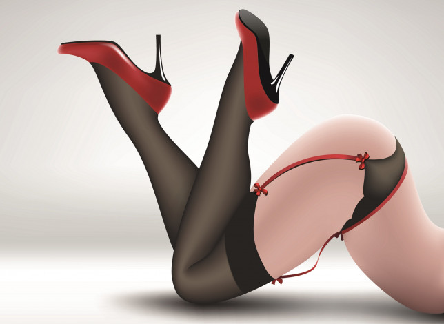 Обои картинки фото векторная графика, девушки, каблуки, ножки, вектор, эротика, девушка