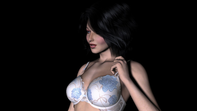 Обои картинки фото 3д графика, люди , people, фон, взгляд, девушка