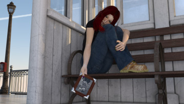 Картинка 3д+графика люди+ people фон фотография девушка взгляд