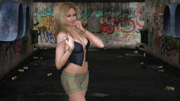 обоя 3д графика, люди , people, фон, взгляд, девушка