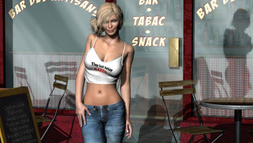 Картинка 3д+графика люди+ people взгляд фон девушка