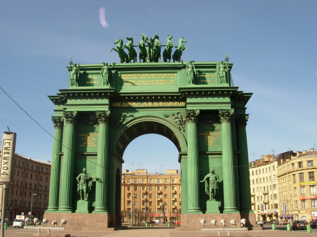 Обои картинки фото санкт- петербург, города, санкт-петербург,  петергоф , россия, арка, санкт-, петербург, нарвские, ворота