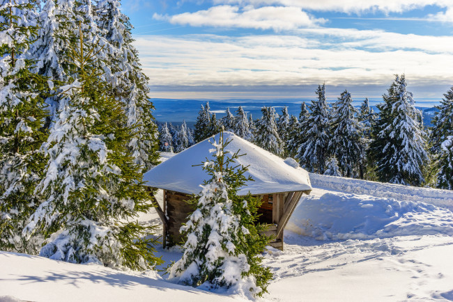 Обои картинки фото природа, зима, простор