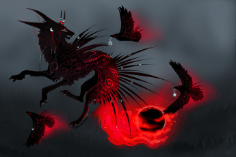 Картинка фэнтези существа существо вороны