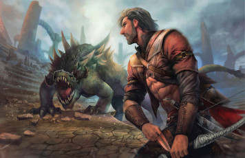 Картинка фэнтези люди мужчина монстр