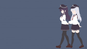 Картинка аниме kantai+collection девушки фон взгляд