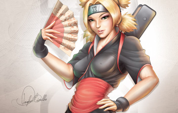 Картинка аниме naruto темари веер