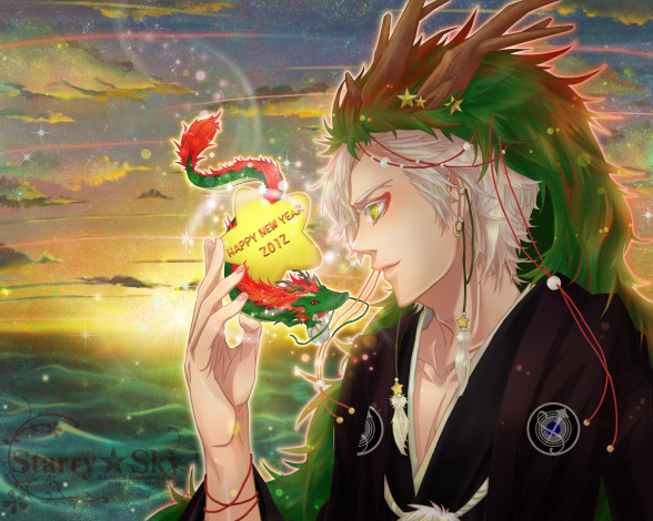 Обои картинки фото аниме, starry&, 9734, sky, звёздное, небо