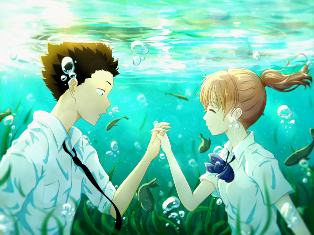 Обои картинки фото аниме, koe no katachi, форма, голоса