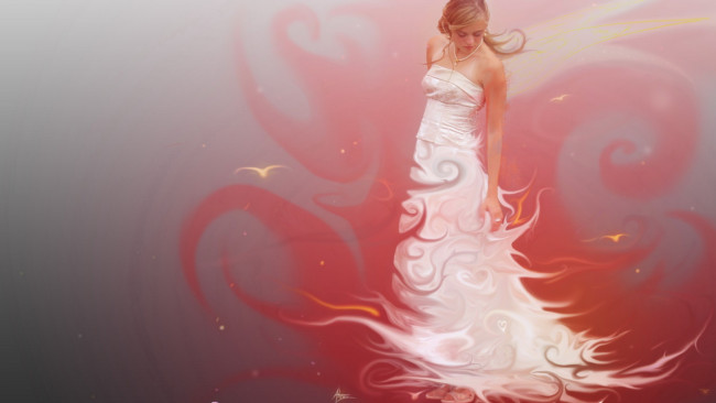 Обои картинки фото разное, компьютерный дизайн, девушка, платье