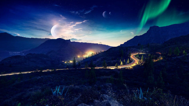 Обои картинки фото разное, компьютерный дизайн, ландшафт