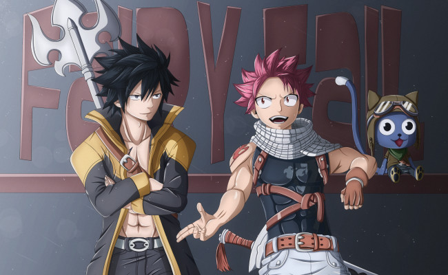 Обои картинки фото аниме, fairy tail, парни