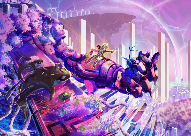 Обои картинки фото аниме, оружие,  техника,  технологии, арт
