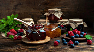 Картинка еда мёд +варенье +повидло +джем ягоды клубника малина варенье