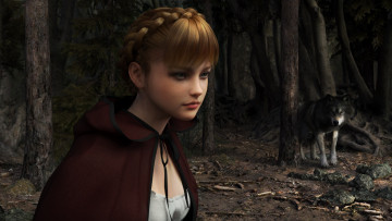 Картинка 3д+графика люди+и+животные+ people+and+animals взгляд фон девушка