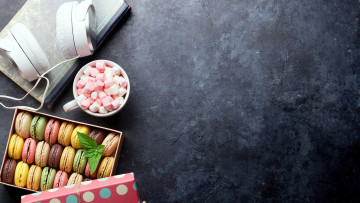 Картинка еда макаруны печенье ассорти лакомство