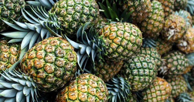Обои картинки фото еда, ананас, много, фрукт