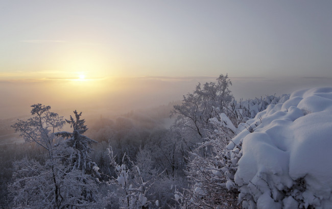 Обои картинки фото природа, зима, простор