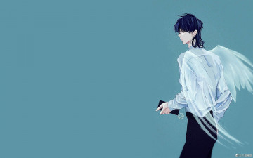 Картинка рисованное люди парень крылья