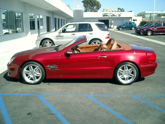 Обои картинки фото sl, 500, автомобили, выставки, уличные, фото