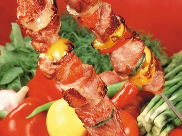 Обои картинки фото еда, шашлык, барбекю