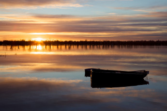 Картинка природа реки озера закат река лодки