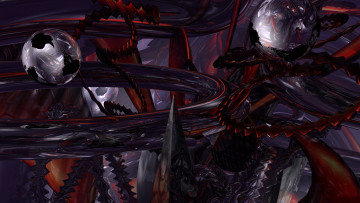 Картинка 3д графика fractal фракталы абстракция фон тёмный