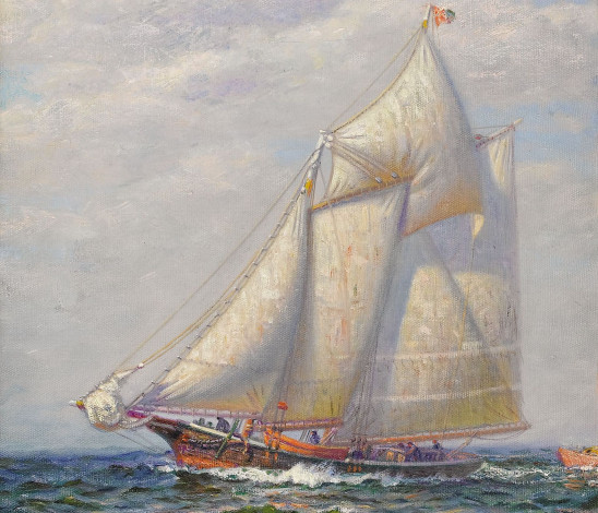 Обои картинки фото james, gale, tyler, рисованные, яхта, море