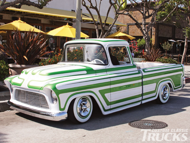Обои картинки фото 1955, cameo, автомобили, custom, pick, up