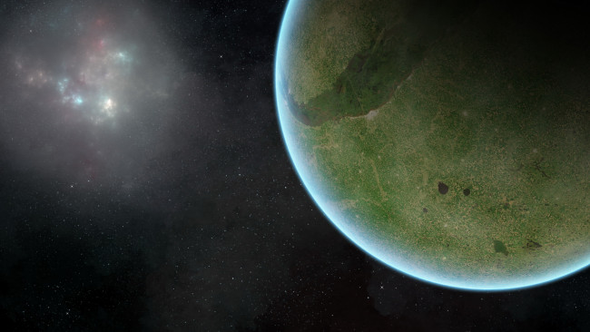 Обои картинки фото космос, арт, свечения, планета