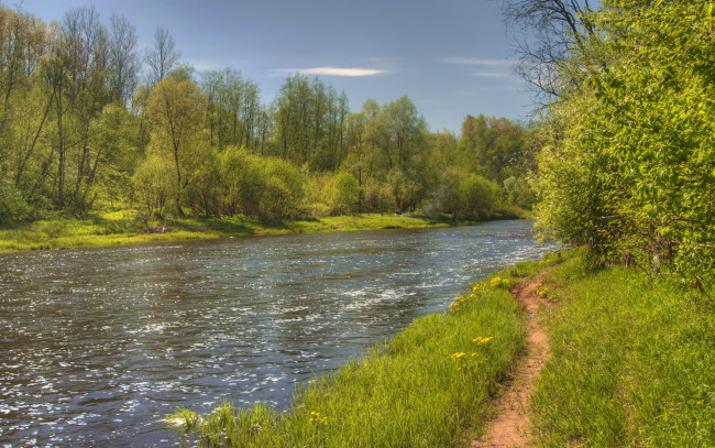Обои картинки фото природа, реки, озера, река, деревья, тропинка