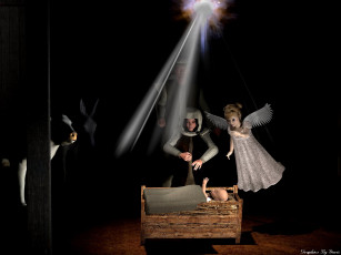 Картинка 3д графика religion религия no room in the inn