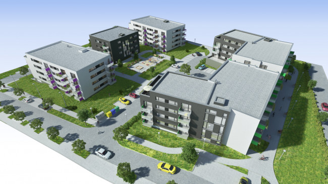 Обои картинки фото 3д, графика, realism, реализм, дома, улица, деревья