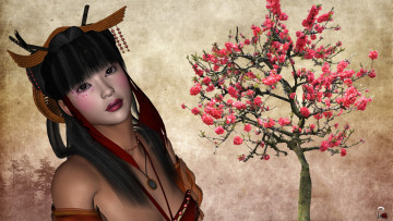 Картинка 3д+графика people+ люди сакура девушка