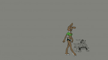 Картинка рисованные минимализм заец волк