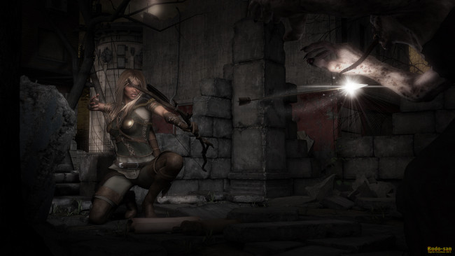 Обои картинки фото 3д графика, fantasy , фантазия, лук, девушка