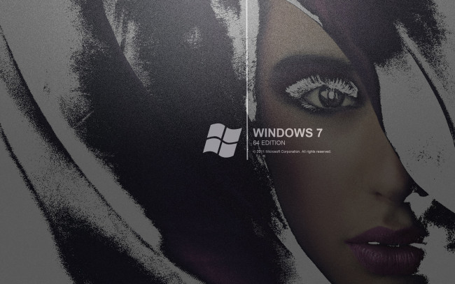 Обои картинки фото компьютеры, windows 7 , vienna, логотип, девушка