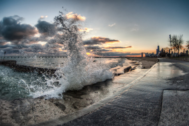 Обои картинки фото города, Чикаго , сша, брызги