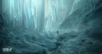 Картинка anas+riasat фэнтези иные+миры +иные+времена иной мир зима скалы человек