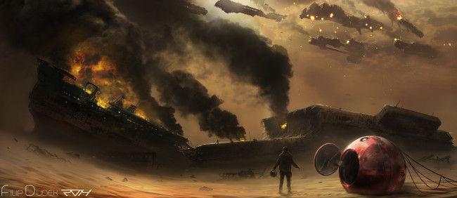 Обои картинки фото filip dudek, фэнтези, космические корабли,  звездолеты,  станции, астронавт, капсула, война, корабли, сражение, космические, мир, иной, будущее