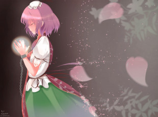 Картинка аниме touhou девочка арт фон