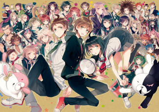Картинка аниме danganronpa девушки арт dangan-ronpa-2 персонажи парни