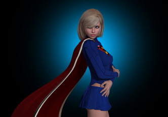 Картинка 3д+графика люди+ people взгляд девушка супермен фон