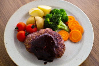 Картинка еда вторые+блюда котлета овощи томаты помидоры