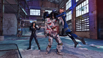 Картинка 3д+графика фантазия+ fantasy драка оружие фон парни взгляд девушка