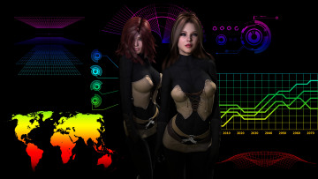 Картинка 3д+графика фантазия+ fantasy фон взгляд девушки