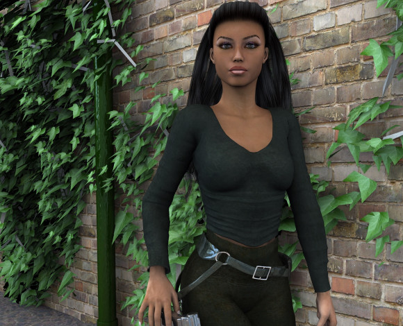 Обои картинки фото 3д графика, люди , people, взгляд, девушка, фон