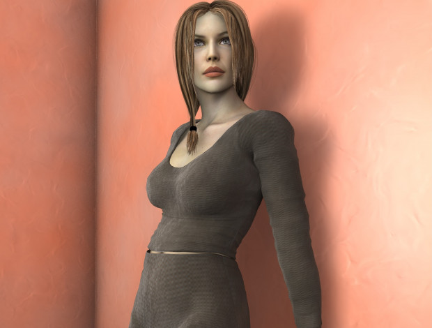 Обои картинки фото 3д графика, люди , people, фон, взгляд, девушка