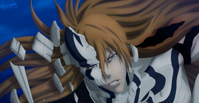 Обои картинки фото аниме, bleach, ичиго, куросаки, осколки, блич, маска